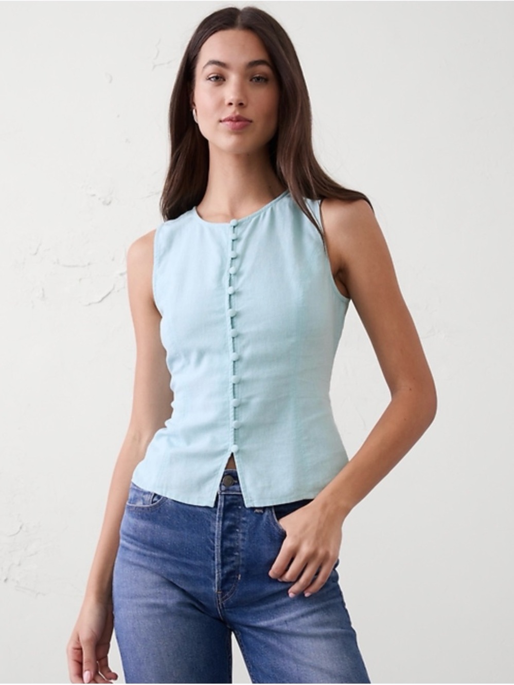 Banana Republic Factory Linen-Rayon Tie-Back Top SIZE 4